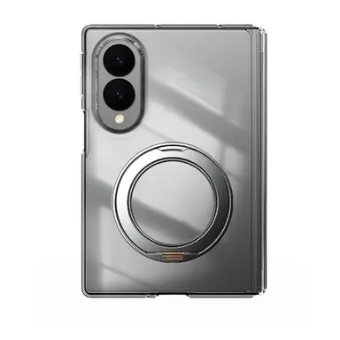 Galaxy Z Fold 8 Kılıf M-safe Şarj Özellikli Transparan Sert PC Wlons Pita Standlı Kapak
