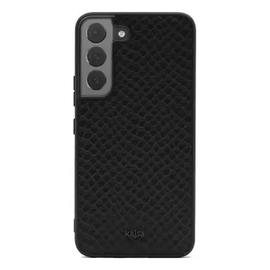 Galaxy S22 Kılıf Kajsa Pearl Pattern Hakiki Deri Kapak