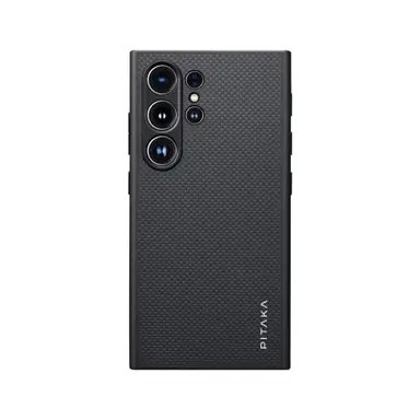 Galaxy S24 Ultra Kılıf M-safe Şarj Özellikli Aramid Karbon Fiber 3 Fonksiyon Butonlu Pitaka PinButton Serisi Kapak