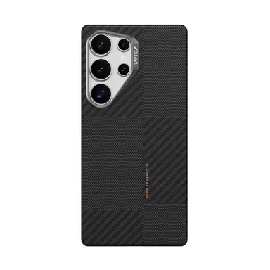 Galaxy S25 Ultra Kılıf M-safe Şarj Özellikli 600D Metal Kamera Çerçeveli Raptic Aramid Karbon Fiber Croxx Mondrian Serisi Kapak