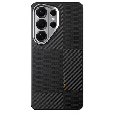 Galaxy S26 Ultra Kılıf M-safe Şarj Özellikli 600D Metal Kamera Çerçeveli Raptic Aramid Dual Serisi Karbon Kapak