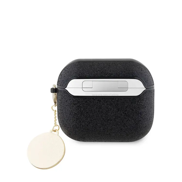 AirPods 3. Nesil Kılıf, Lisanslı Guess Glitter Kalp Süs Zincirli Kapak