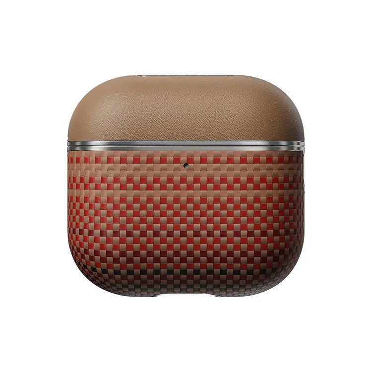 AirPods 4 Uyumlu Aramid Fiber Kılıf - Pitaka Tactile Woven Sunset-Moonrise