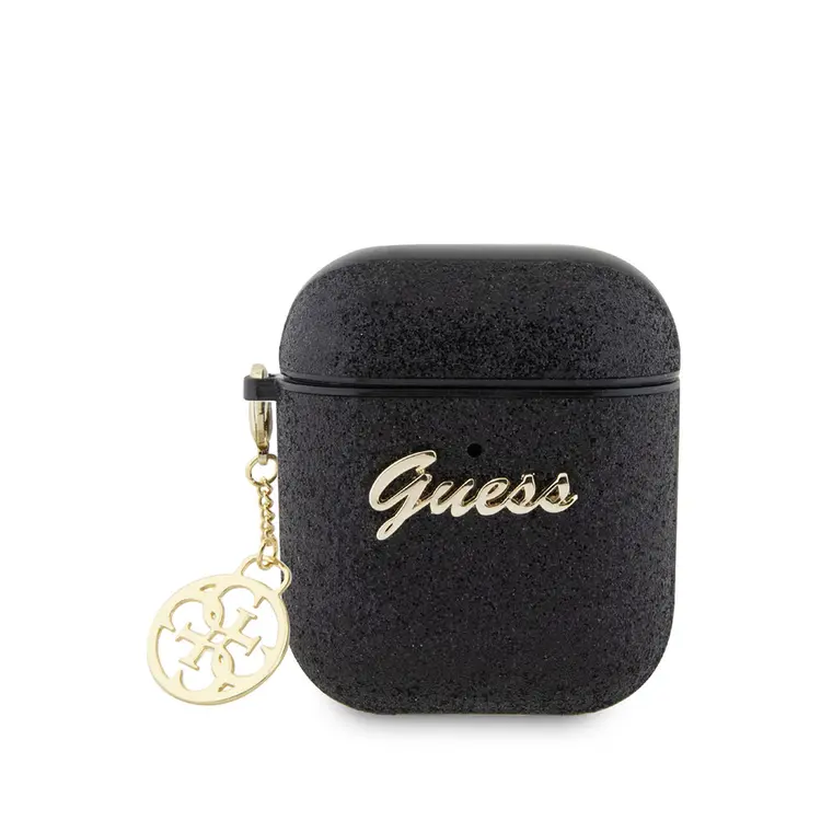 AirPods Kılıfı, Kablosuz Şarj Uyumlu Darbe Emici Kapak - Guess Glitter 4G Charm