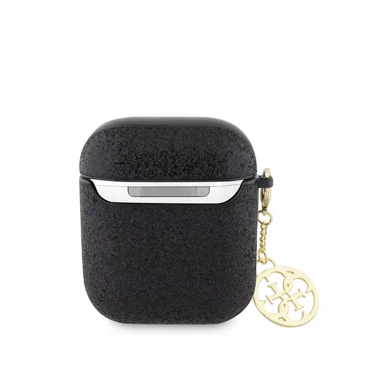 AirPods Kılıfı, Kablosuz Şarj Uyumlu Darbe Emici Kapak - Guess Glitter 4G Charm