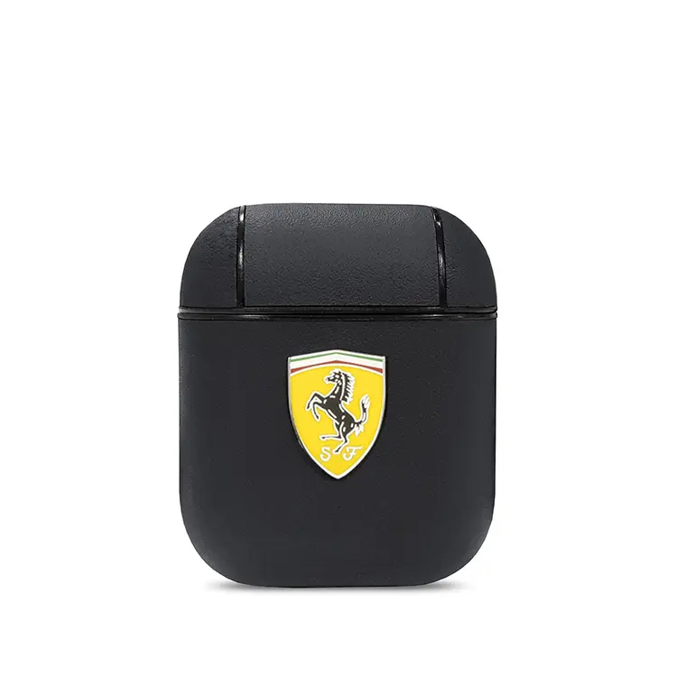 AirPods Kılıfı Ferrari Lisanslı PU Deri Metal Logolu - Scuderia Ferrari