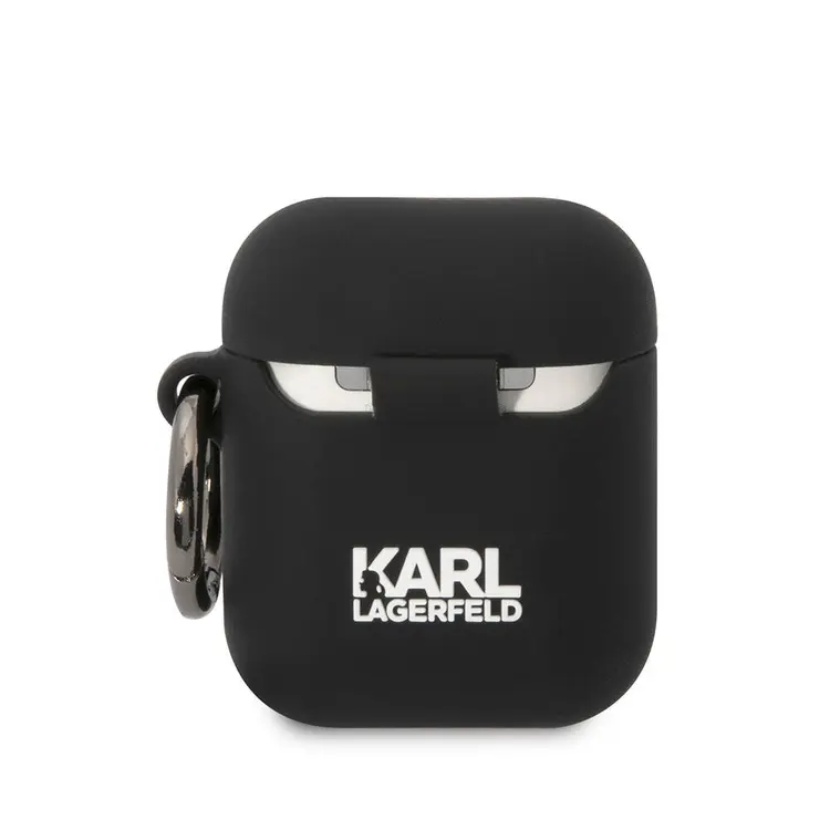 AirPods 1. ve 2. Nesil Uyumlu Silikon Kılıf - Karl Lagerfeld Karl 3D