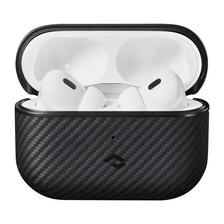 Apple Airpods Pro Kılıf 600D Aramid Fiber Pitaka Classic Serisi Black-Grey Twill Kılıf