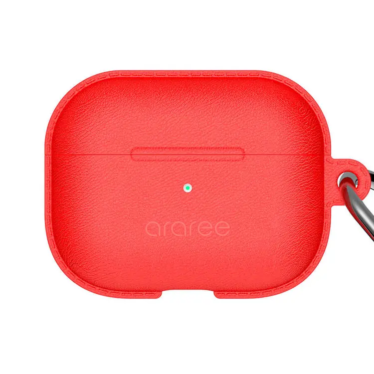 AirPods Pro Silikon Kılıf, Dikişli Deri Tasarım ve Askı Aparatlı - Araree Pops