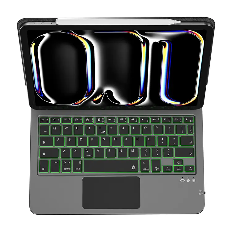 iPad Air 11 (M3) Klavyeli Standlı Kılıf, Gizli Kalem Bölmeli - Wiwu MK-003