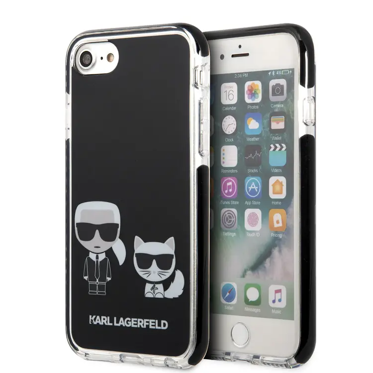 iPhone 8 Silikon Kılıf, Siyah Kenarlı K&C Tasarım - Karl Lagerfeld