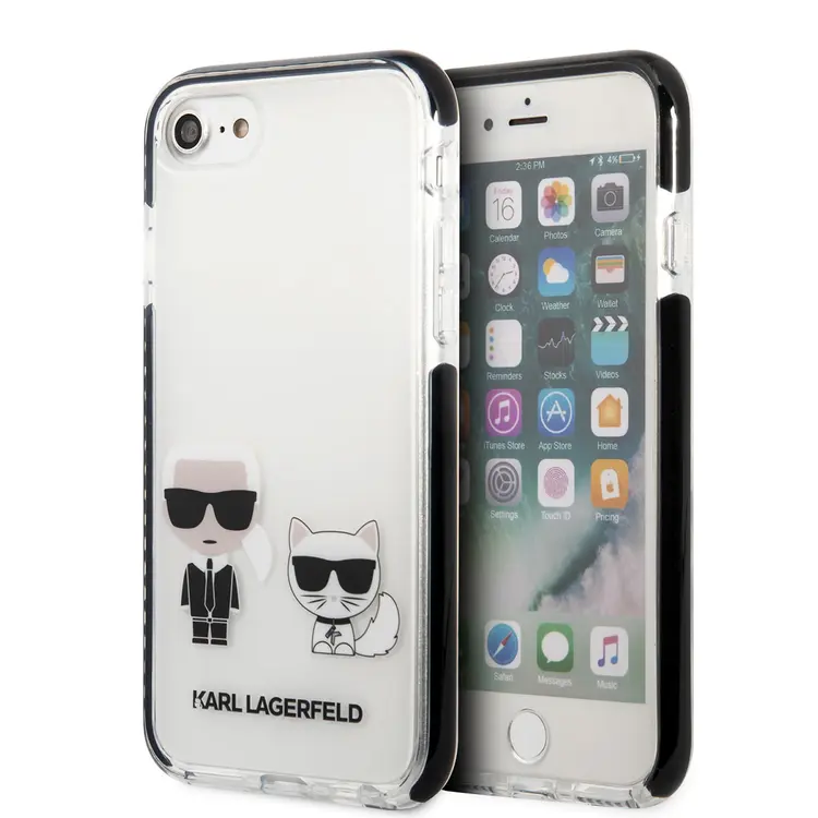 iPhone 8 Silikon Kılıf, Siyah Kenarlı K&C Tasarım - Karl Lagerfeld