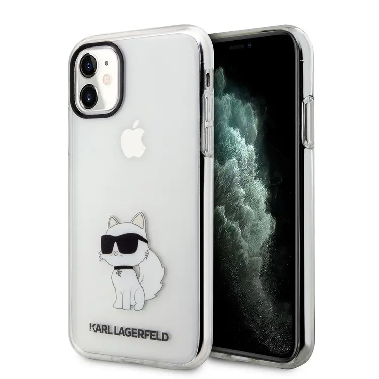 iPhone 11 Şeffaf Choupette Desenli Kılıf - Karl Lagerfeld