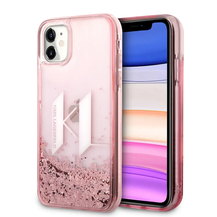 iPhone 11 Sıvılı Simli Kılıf - Karl Lagerfeld
