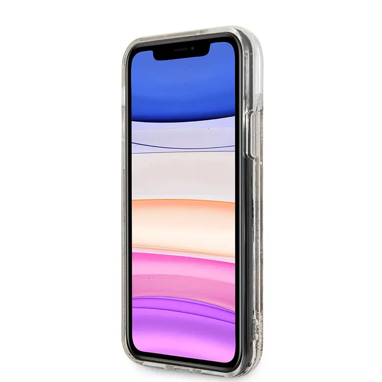 iPhone 11 Sıvılı Simli K&C Head Desenli Kılıf - Karl Lagerfeld