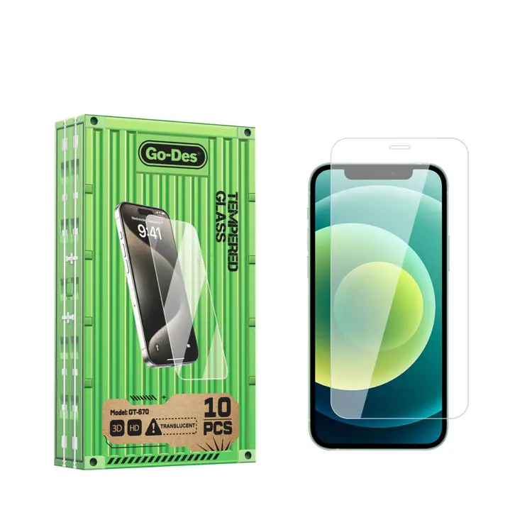 iPhone 12 Uyumlu 9H Oleofobik Bom Glass Ekran Koruyucu - Go Des