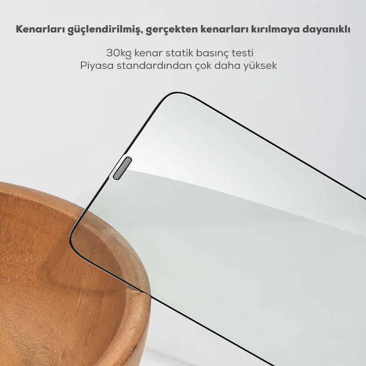 iPhone 12 Mini Ekran Koruyucu, Toz Önleyici Yeşil Işık - Benks V Pro