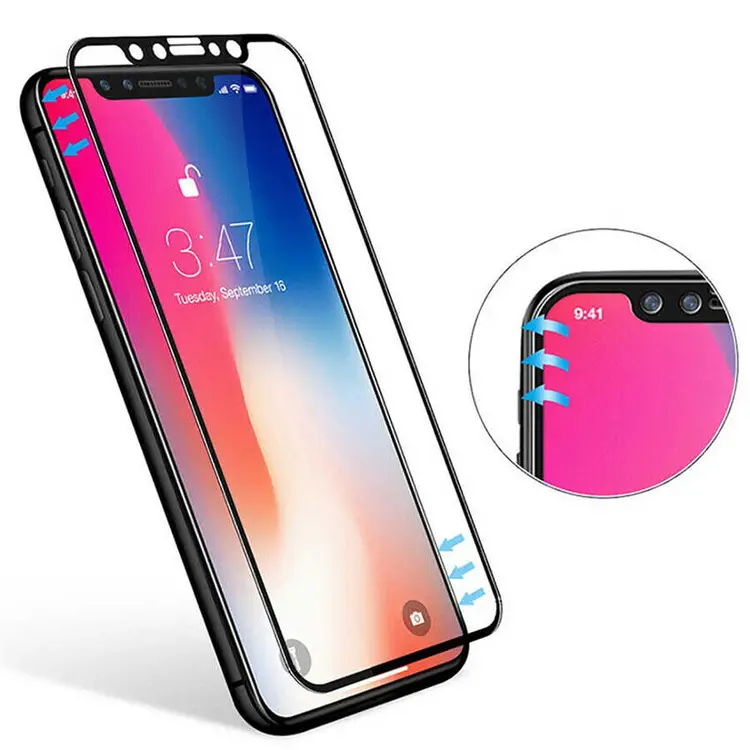 iPhone 12 Pro 5D Tam Kaplama Temperli Cam Ekran Koruyucu - Davin