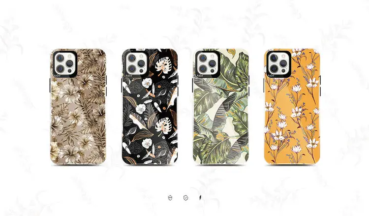 iPhone 12 Pro Çiçek Desenli Kılıf - Kajsa Botanic Kapak
