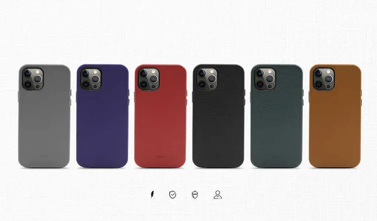 iPhone 12 Pro Deri Kılıf, Kablosuz Şarj Uyumlu - Kajsa Litchi