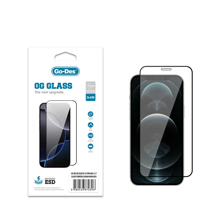 iPhone 12 Pro Max Temperli Cam Ekran Koruyucu - Go Des OG Glass