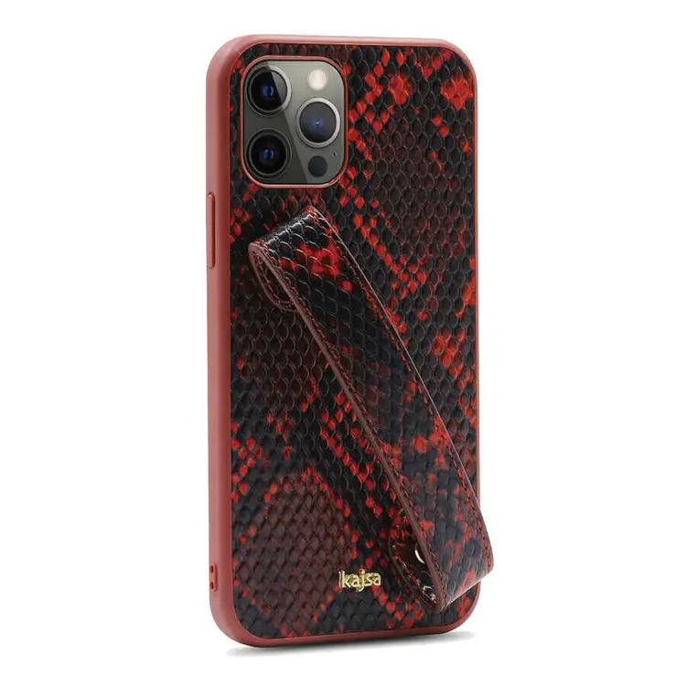 iPhone 12 Pro Max Yılan Desenli El Bantlı Kılıf - Kajsa Glamorous