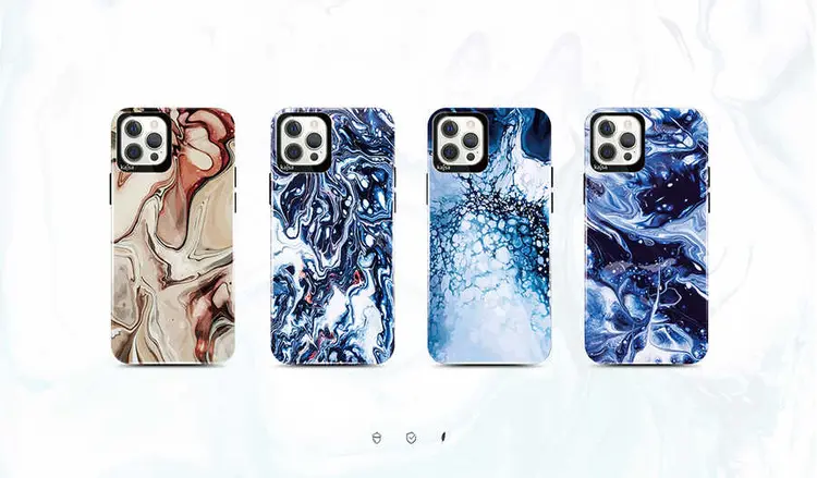 iPhone 12 Pro Max Kılıf, Ebru Tasarımlı İnce Kapak - Kajsa Lava