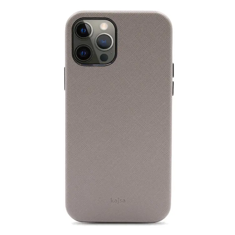 iPhone 12 Pro Max Deri Kılıf, Kablosuz Şarj Uyumlu - Kajsa Woven