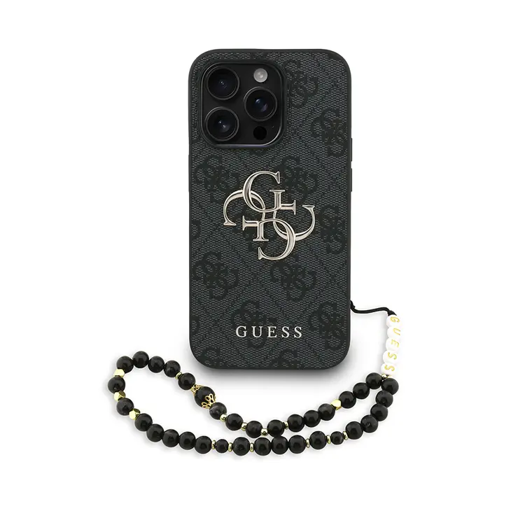 iPhone 13 Pro Max PU Deri Kılıf, Bilek Askı İpli - Guess 4G Logolu