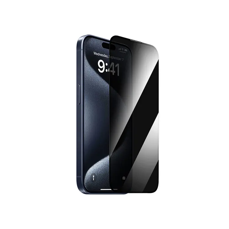 Apple iPhone 13 Pro Max Wiwu GT-011 Anti-Bakteriyel Özellikli Polimer Oleofobik Kaplama Temperli Privacy Cam Ekran Koruyucu