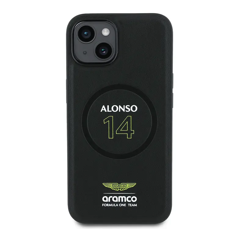 iPhone 14 MagSafe Uyumlu PU Deri Kılıf - Aston Martin Alonso