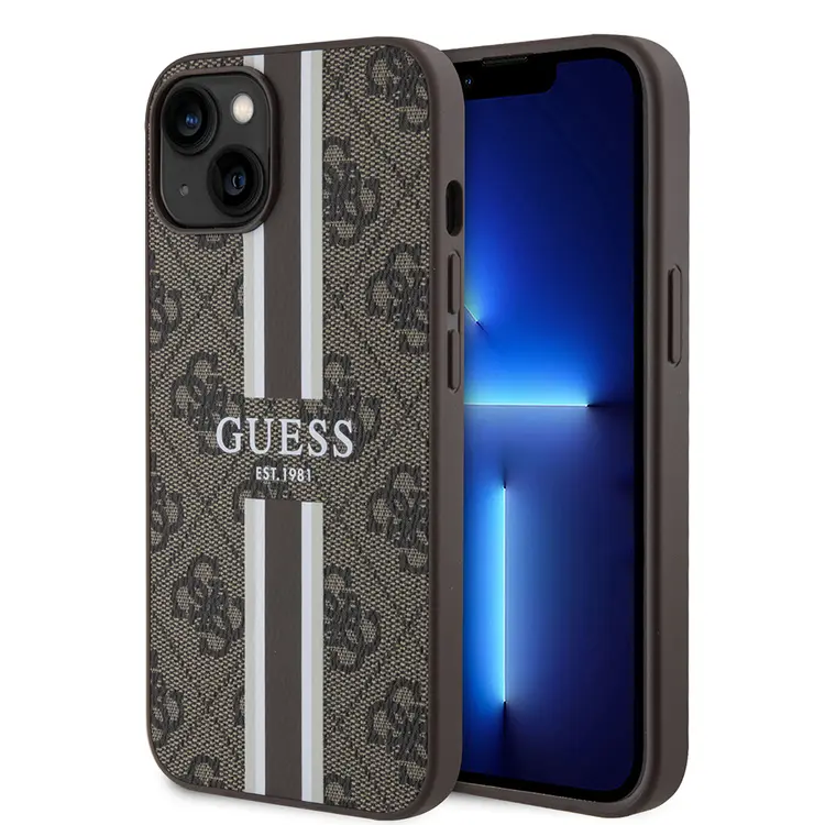 iPhone 14 MagSafe Uyumlu 4G Şerit Tasarımlı Kılıf - Guess