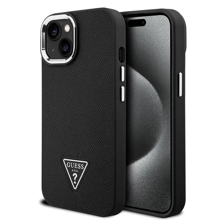 iPhone 14 MagSafe Uyumlu Grained Triangle Kılıf - Guess Lisanslı