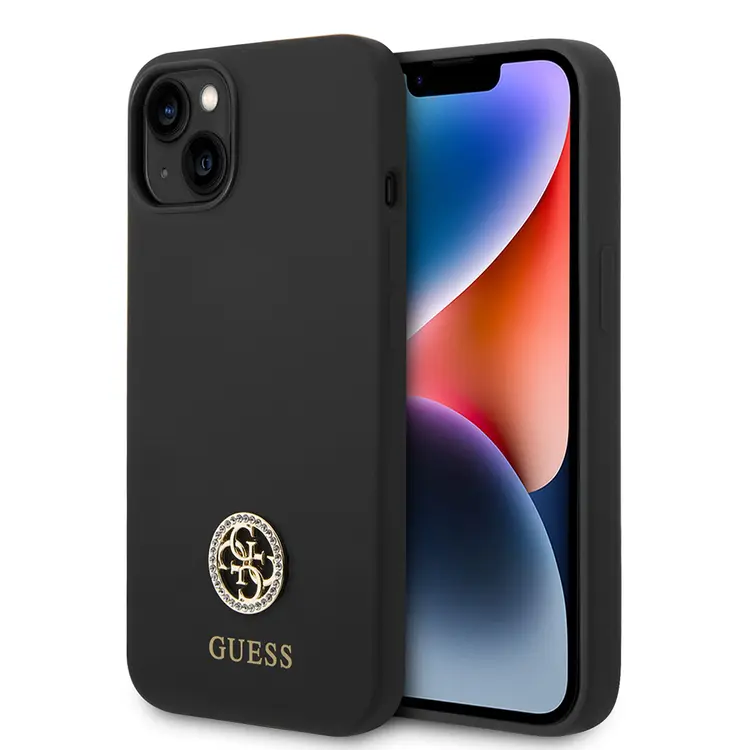 iPhone 14 Silikon Kılıf, Taşlı 4G Logolu - Guess