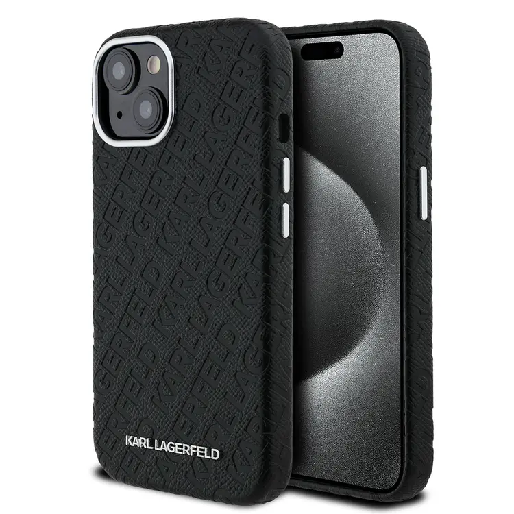 iPhone 14 PU Deri Kılıf, Metal Logo Detaylı - Karl Lagerfeld