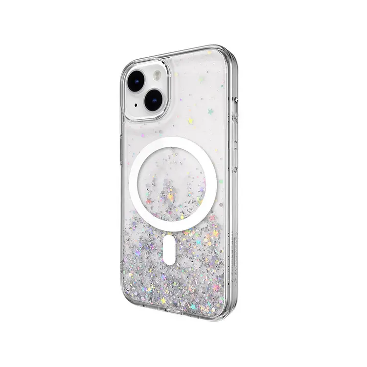 iPhone 14 MagSafe Uyumlu Şeffaf Simli Kılıf - Switcheasy Starfield-M