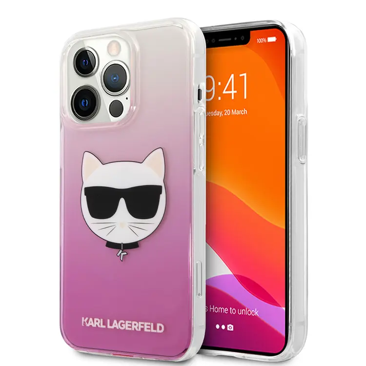 iPhone 14 Pro Sert TPU Kılıf, Choupette Dizayn - Karl Lagerfeld