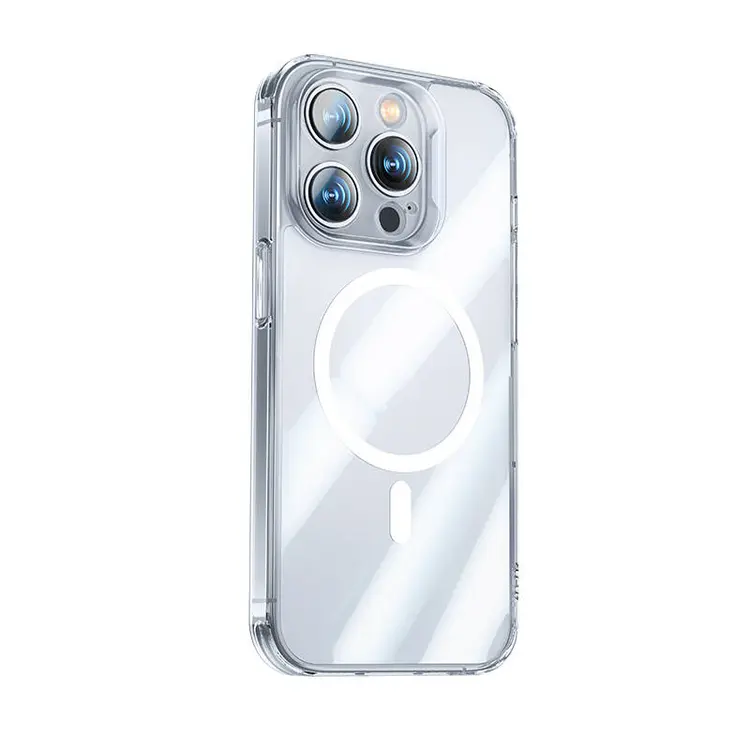 iPhone 14 Pro MagSafe Uyumlu Şeffaf Kılıf - Benks Magnetic Shiny Glass