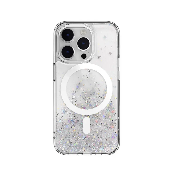 iPhone 14 Pro MagSafe Uyumlu Şeffaf Simli Kılıf - Switcheasy Starfield-M