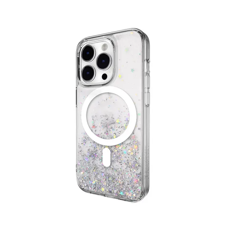 iPhone 14 Pro MagSafe Uyumlu Şeffaf Simli Kılıf - Switcheasy Starfield-M