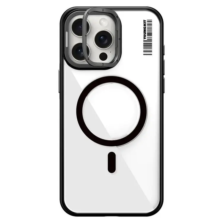 Apple iPhone 14 Pro Kılıf M-safe Şarj Özellikli Sararma Önleyici Youngkit Crystal Grid Kapak