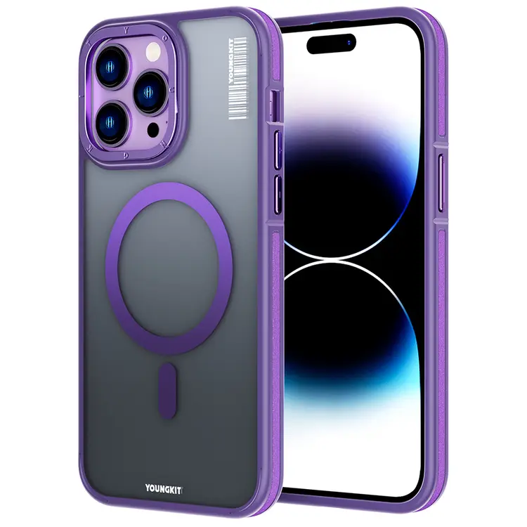 iPhone 14 Pro MagSafe Uyumlu Şeffaf Kılıf - Youngkit Rock Sand
