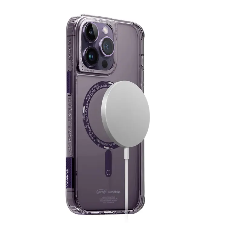 iPhone 14 Pro MagSafe Uyumlu Şeffaf Airbag Kılıf - Skinarma Saido