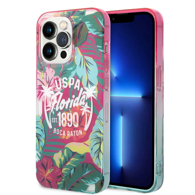 iPhone 14 Pro Renkli Yaprak Baskılı Kılıf - U.S. Polo Assn.