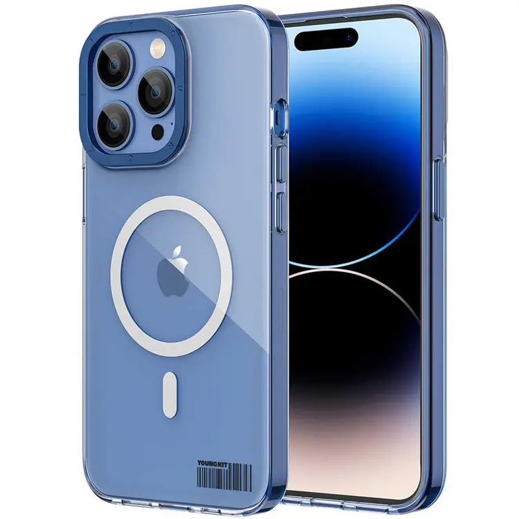 iPhone 14 Pro Max MagSafe Uyumlu Şeffaf Kılıf - Youngkit Coloured Glaze