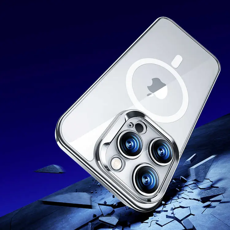 iPhone 14 Pro Max MagSafe Uyumlu Cam Arka Yüzeyli Kılıf - Benks Electroplated
