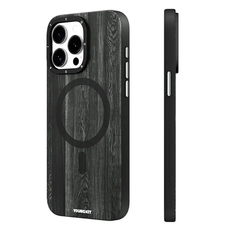 iPhone 14 Pro Max MagSafe Uyumlu Sararmaya Dayanıklı Kılıf - Youngkit Wood Forest