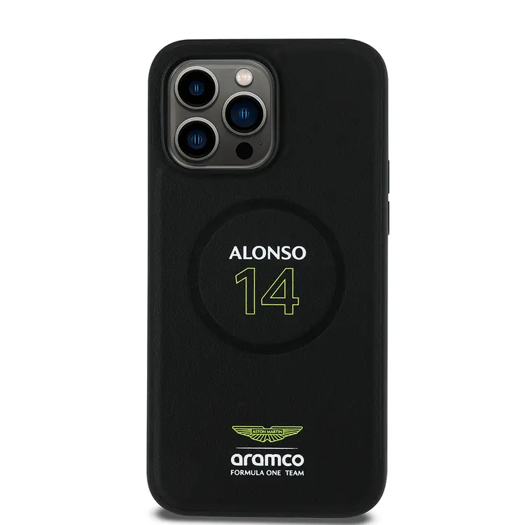 iPhone 14 Pro Max MagSafe Uyumlu PU Deri Kılıf - Aston Martin Alonso 14