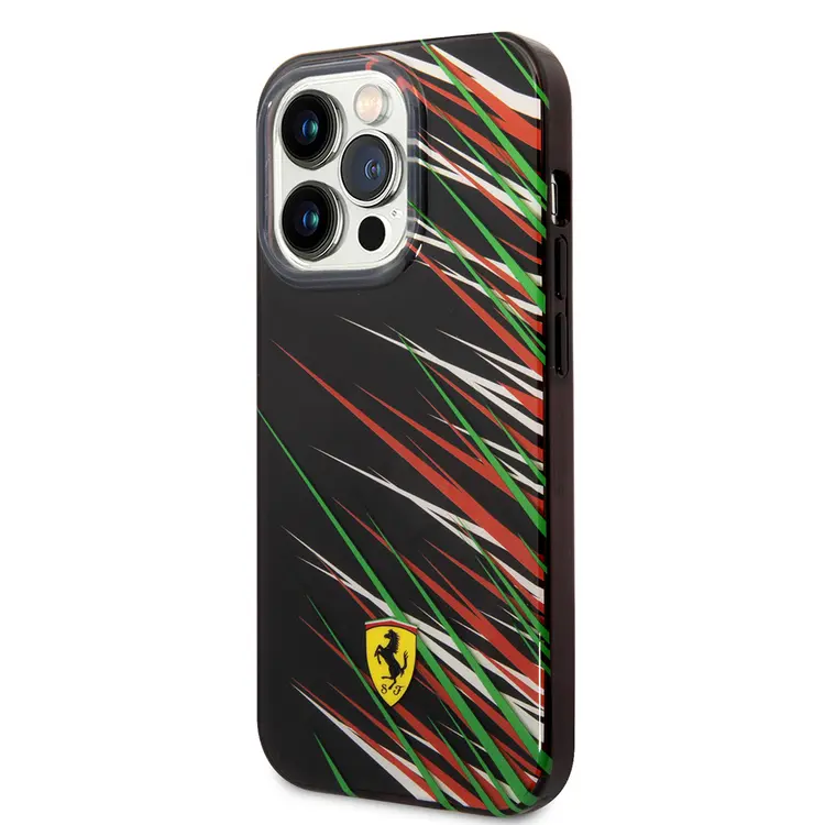 Apple iPhone 14 Pro Max Kılıf Ferrari Orjinal Lisanslı Baskı Logolu Çimen Desenli Kapak
