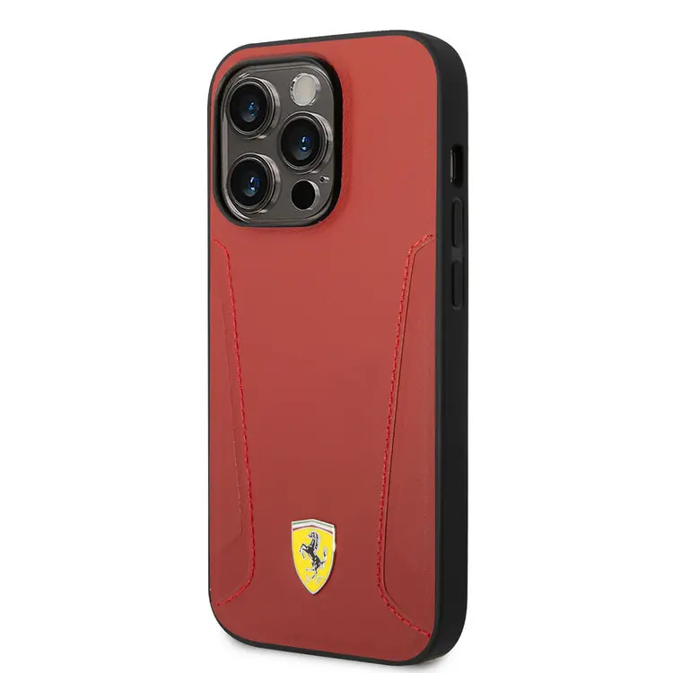 iPhone 14 Pro Max MagSafe Uyumlu Deri Kenarlı Kılıf - Ferrari